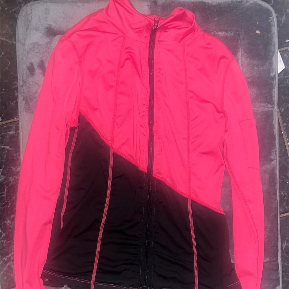 SHEIN Pink and Black Ski Jacket with Hood